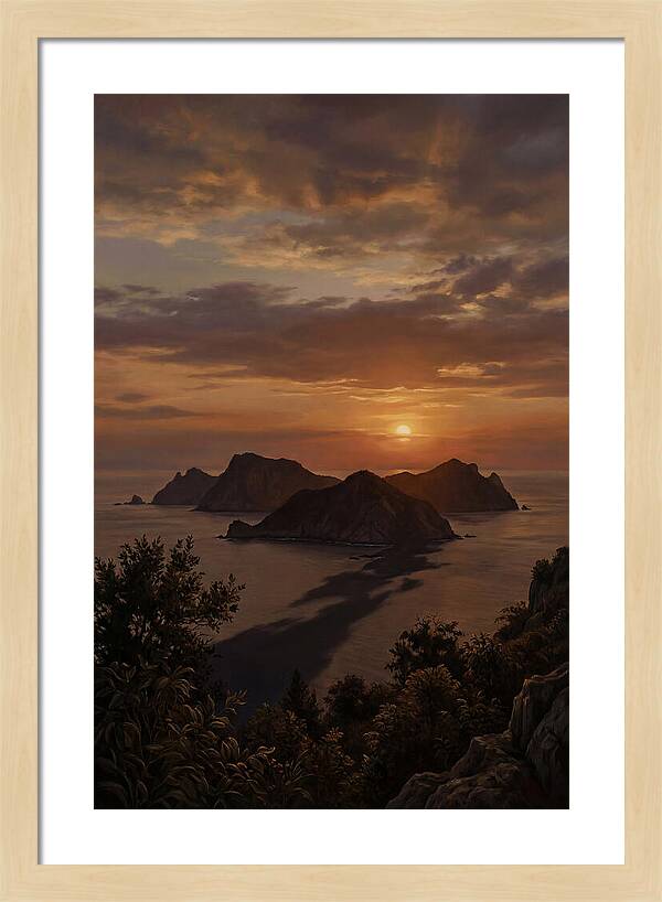 Island Silhouette At Tropical Sunset