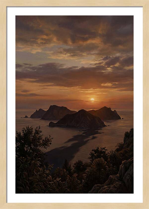 Island Silhouette At Tropical Sunset