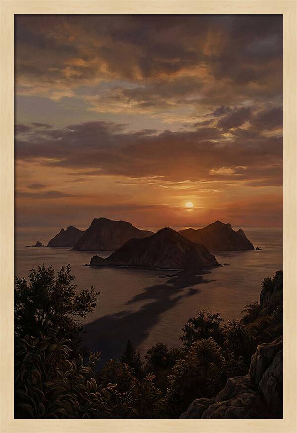 Island Silhouette At Tropical Sunset