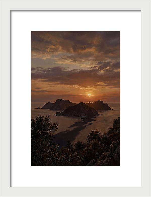 Island Silhouette At Tropical Sunset
