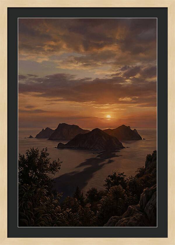Island Silhouette At Tropical Sunset