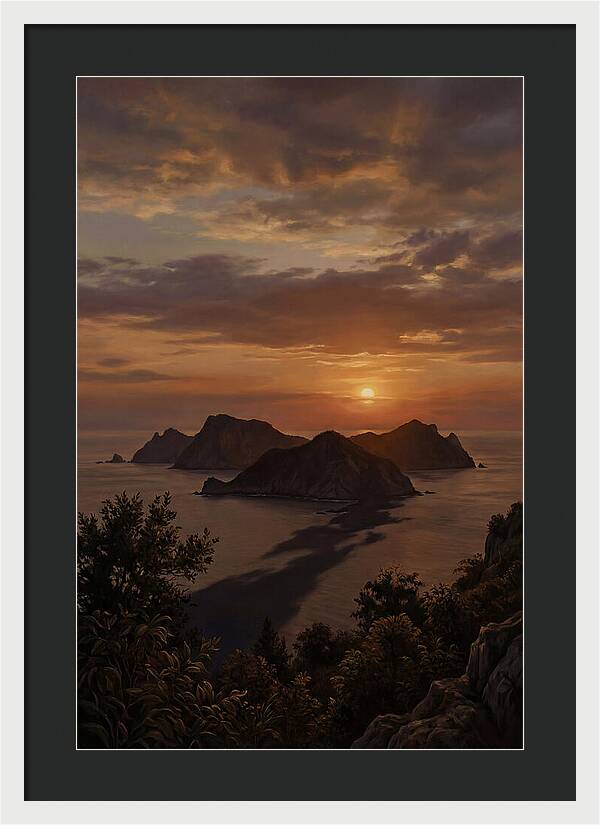 Island Silhouette At Tropical Sunset