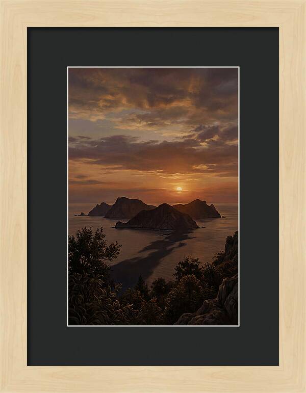 Island Silhouette At Tropical Sunset