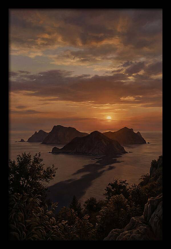 Island Silhouette At Tropical Sunset