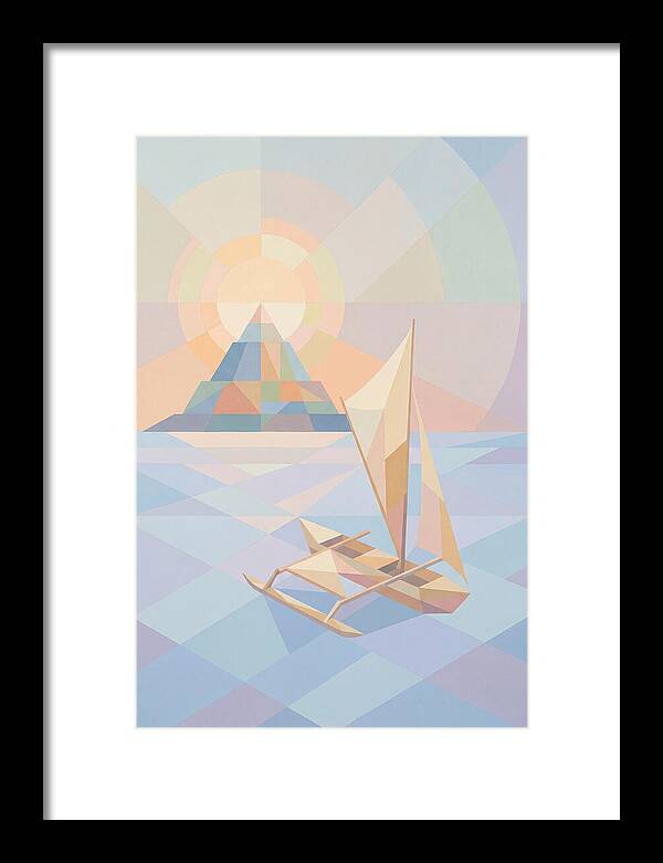 Island Sunset With Traditional Outrigger