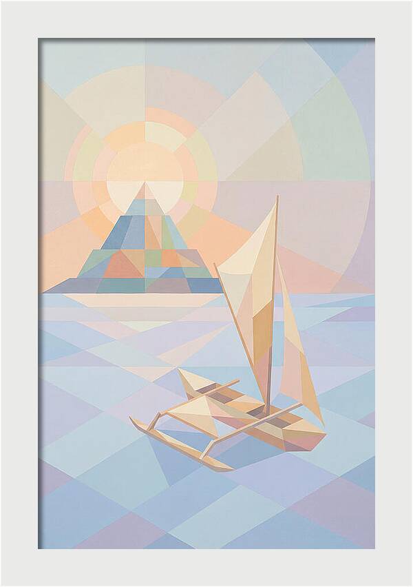 Island Sunset With Traditional Outrigger