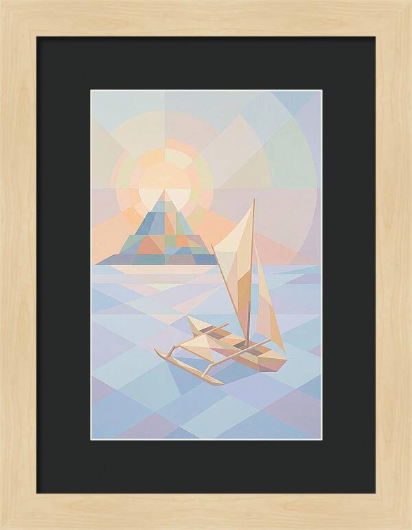 Island Sunset With Traditional Outrigger