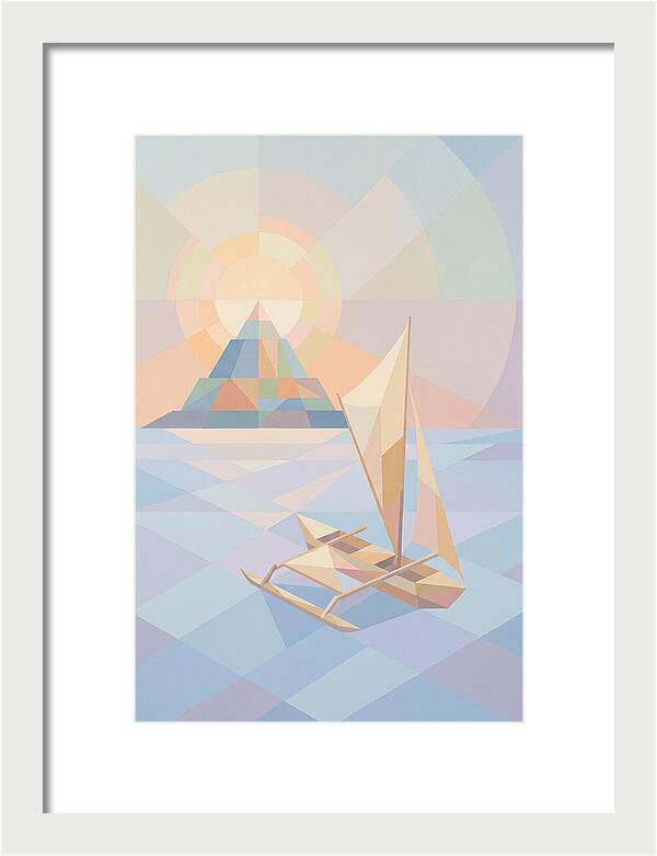 Island Sunset With Traditional Outrigger