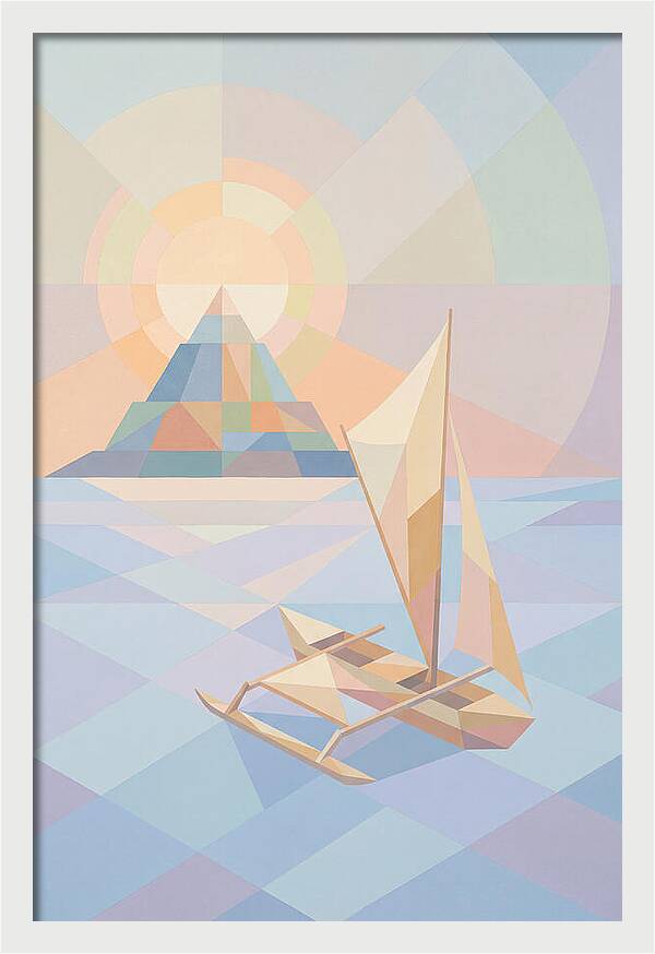 Island Sunset With Traditional Outrigger