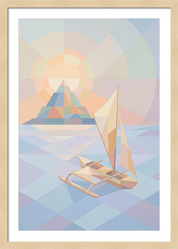 Island Sunset With Traditional Outrigger