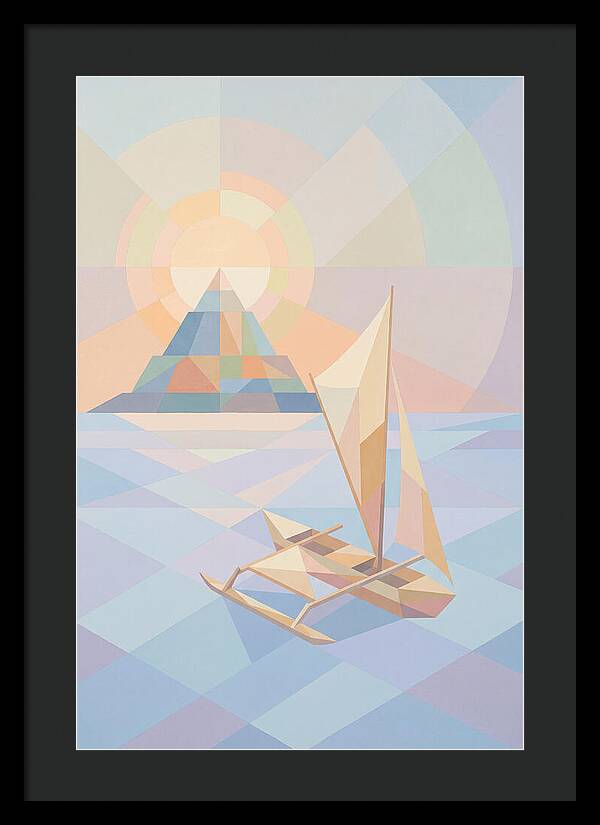 Island Sunset With Traditional Outrigger