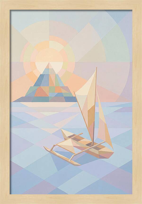 Island Sunset With Traditional Outrigger