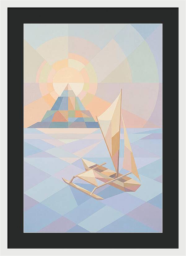 Island Sunset With Traditional Outrigger