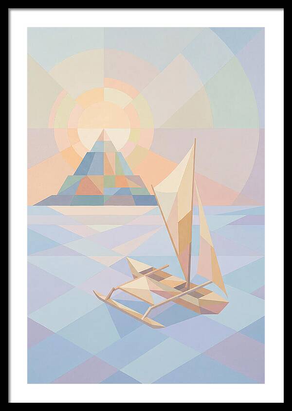 Island Sunset With Traditional Outrigger