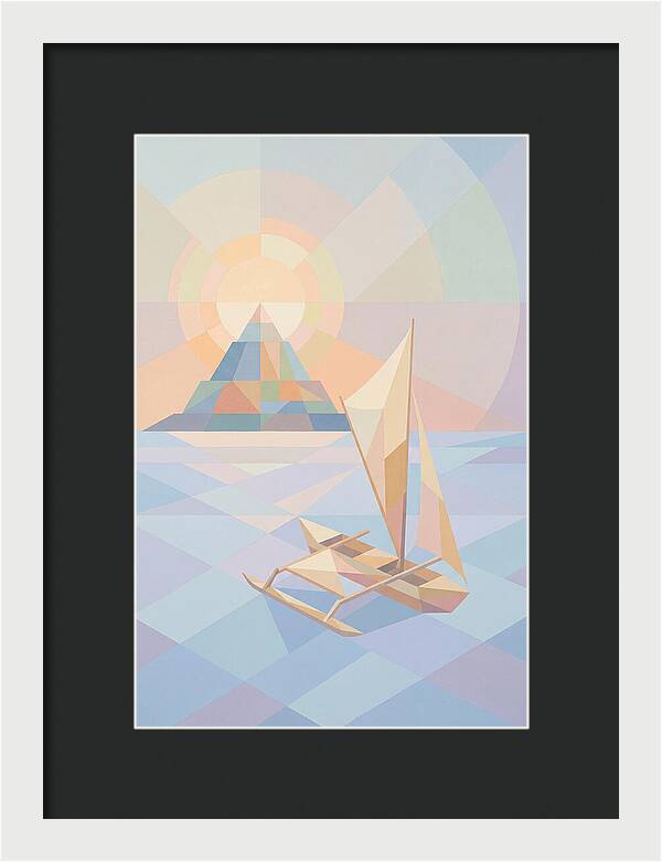 Island Sunset With Traditional Outrigger