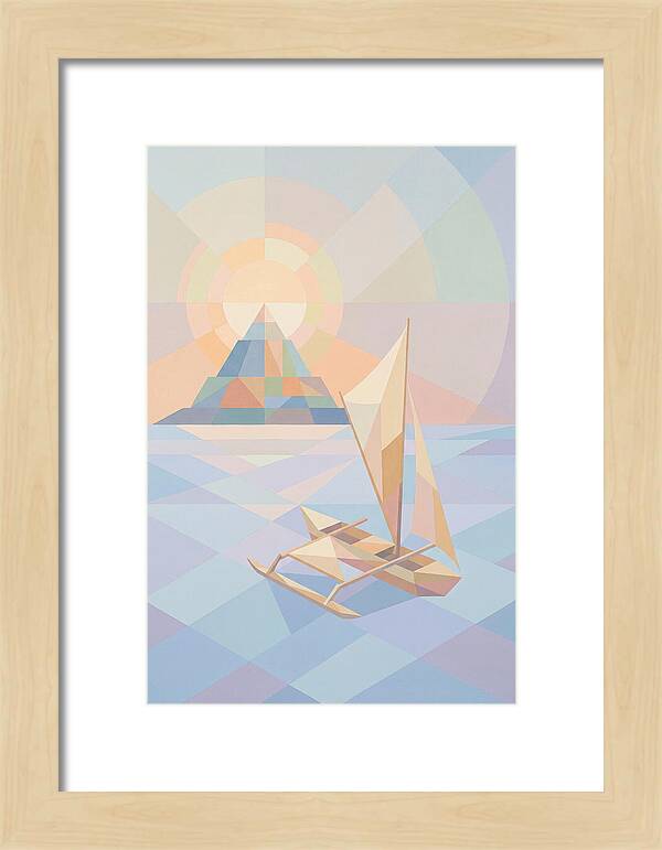 Island Sunset With Traditional Outrigger