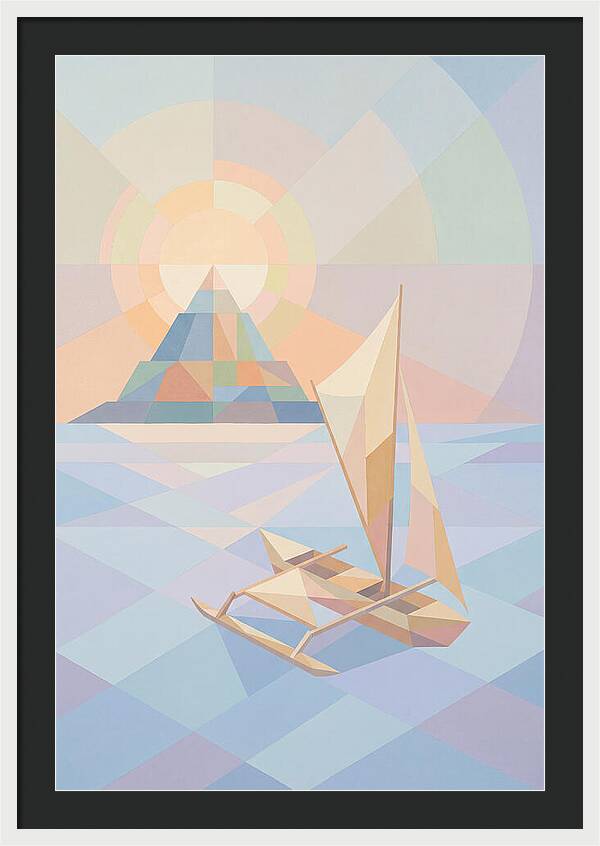 Island Sunset With Traditional Outrigger