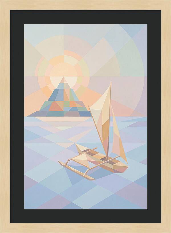 Island Sunset With Traditional Outrigger
