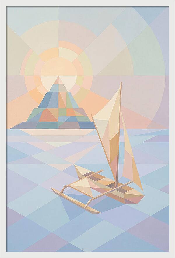 Island Sunset With Traditional Outrigger