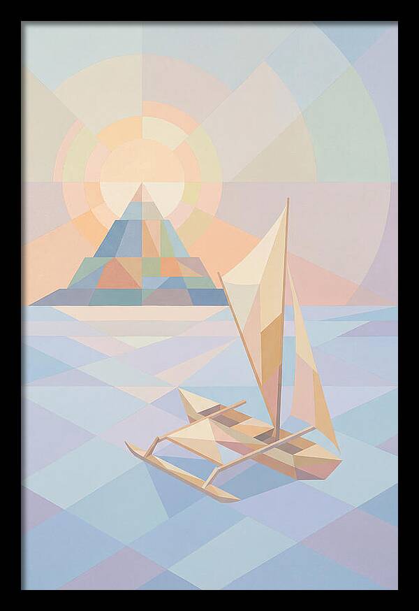Island Sunset With Traditional Outrigger