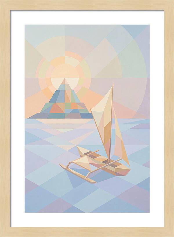 Island Sunset With Traditional Outrigger