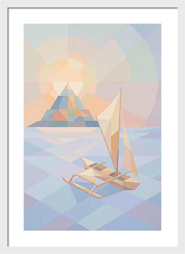 Island Sunset With Traditional Outrigger