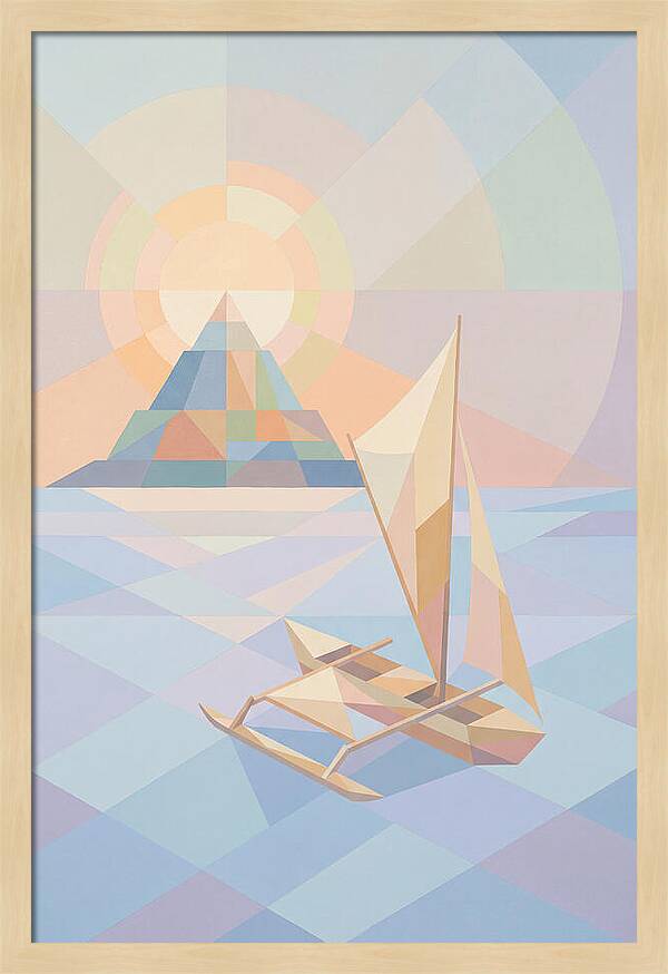 Island Sunset With Traditional Outrigger