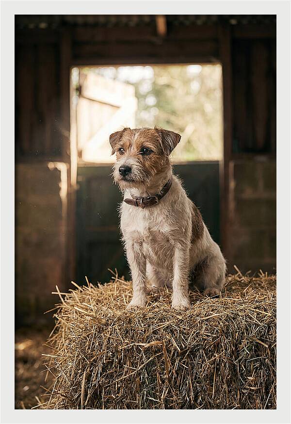 Jack Russell Terrier On Hay Bale