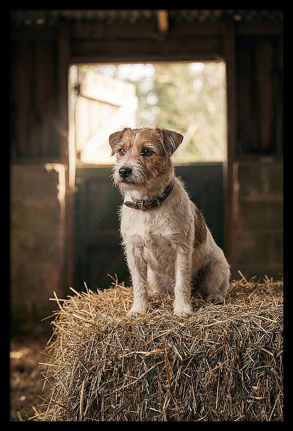 Jack Russell Terrier On Hay Bale