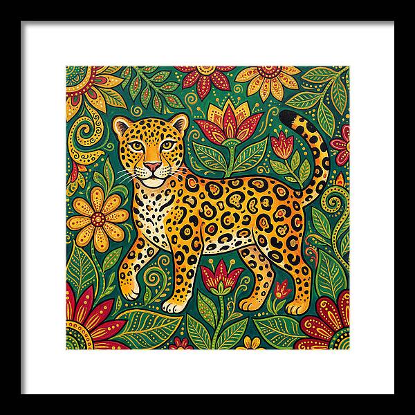 Jaguar Among Vibrant Blooms