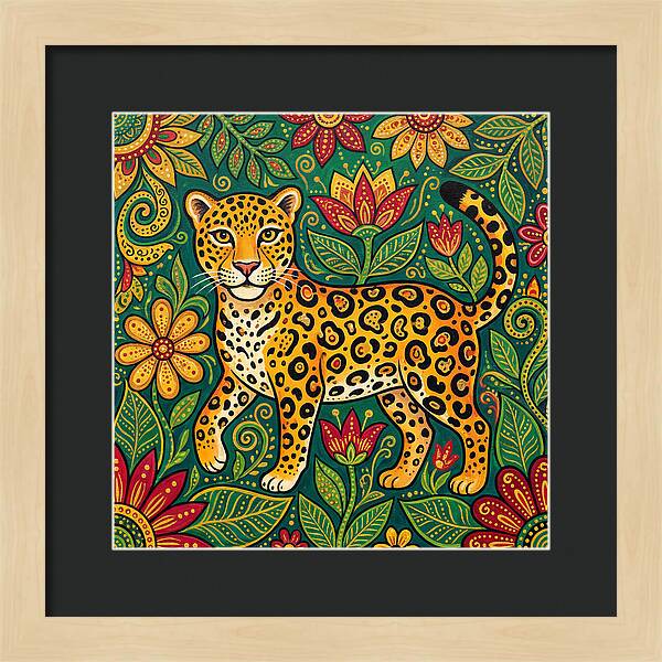 Jaguar Among Vibrant Blooms