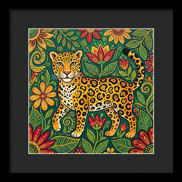 Jaguar Among Vibrant Blooms