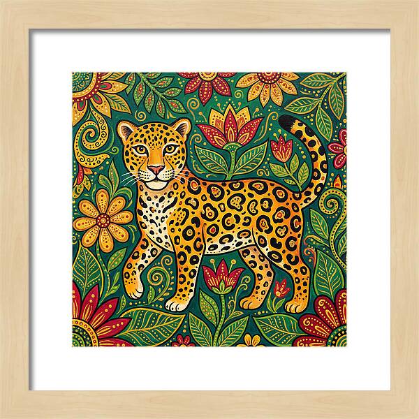 Jaguar Among Vibrant Blooms