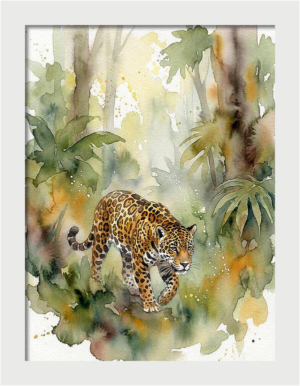 Jaguar In Lush Jungle