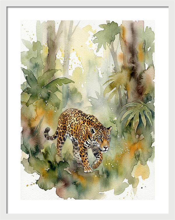 Jaguar In Lush Jungle