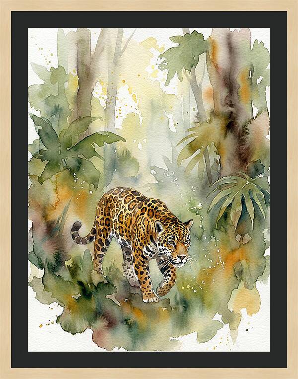 Jaguar In Lush Jungle