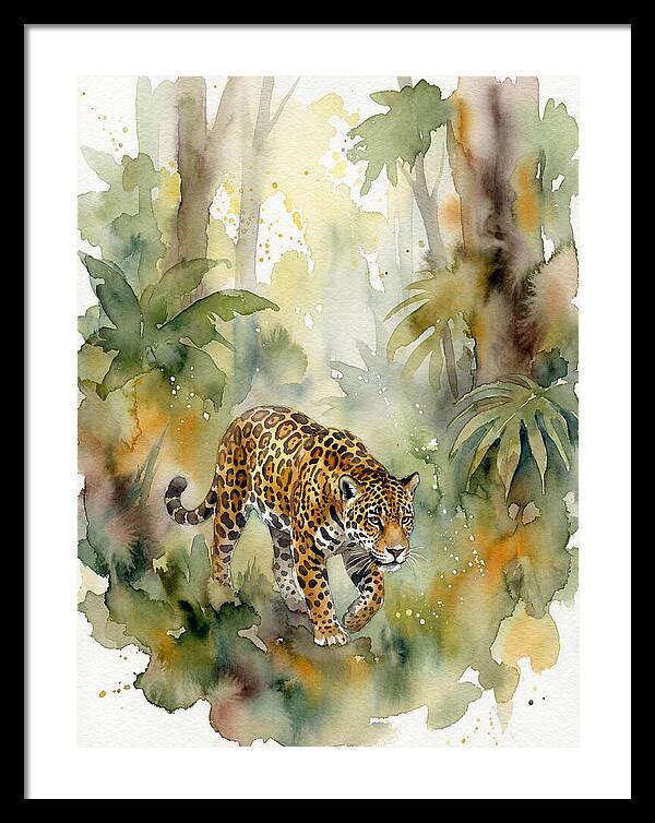 Jaguar In Lush Jungle