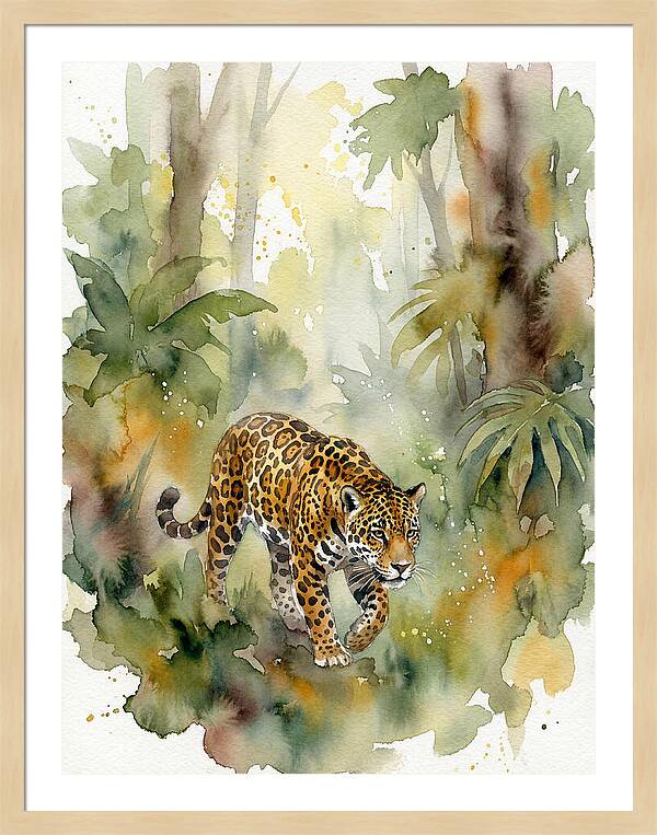 Jaguar In Lush Jungle