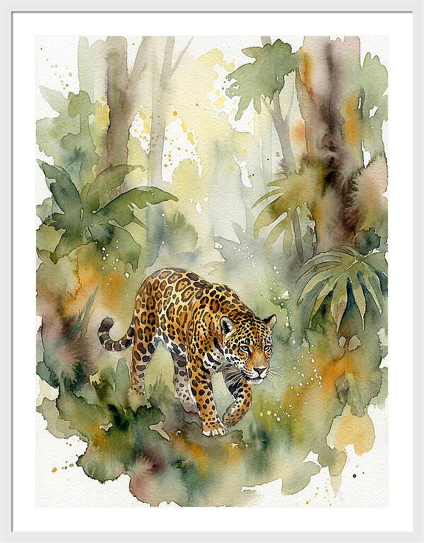 Jaguar In Lush Jungle