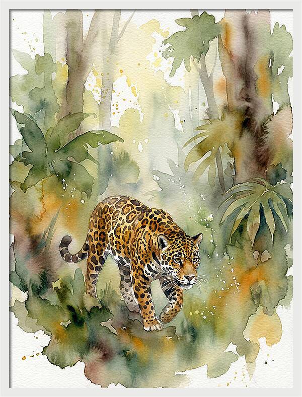 Jaguar In Lush Jungle