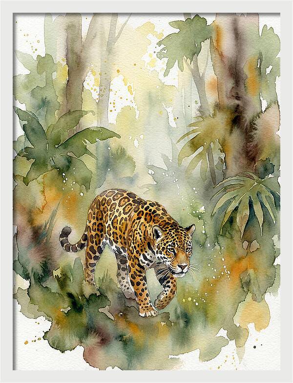 Jaguar In Lush Jungle