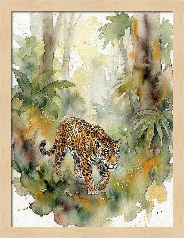 Jaguar In Lush Jungle