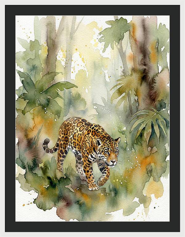Jaguar In Lush Jungle