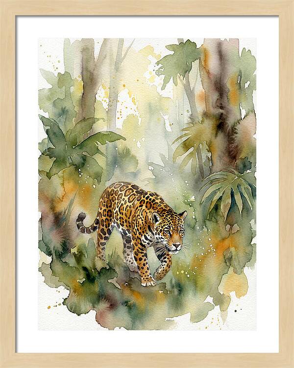 Jaguar In Lush Jungle