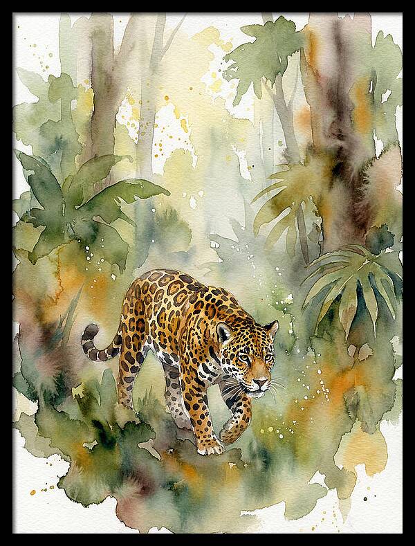 Jaguar In Lush Jungle