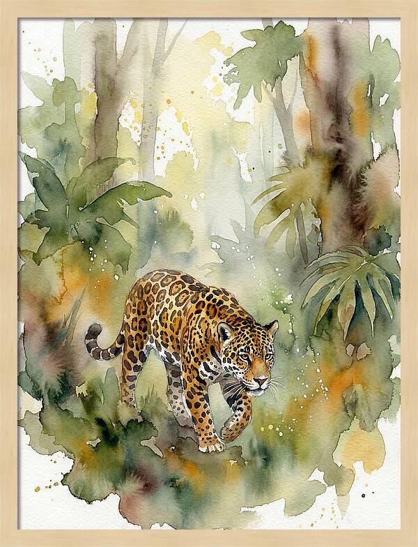 Jaguar In Lush Jungle