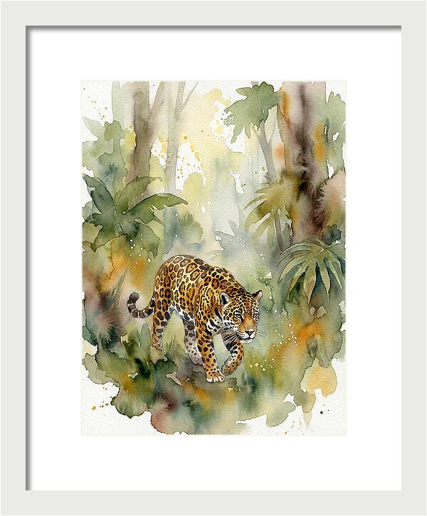 Jaguar In Lush Jungle