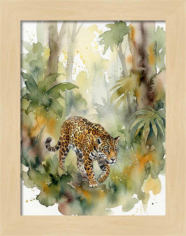 Jaguar In Lush Jungle