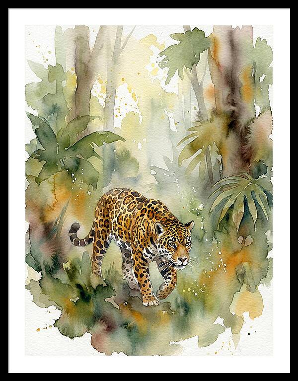 Jaguar In Lush Jungle