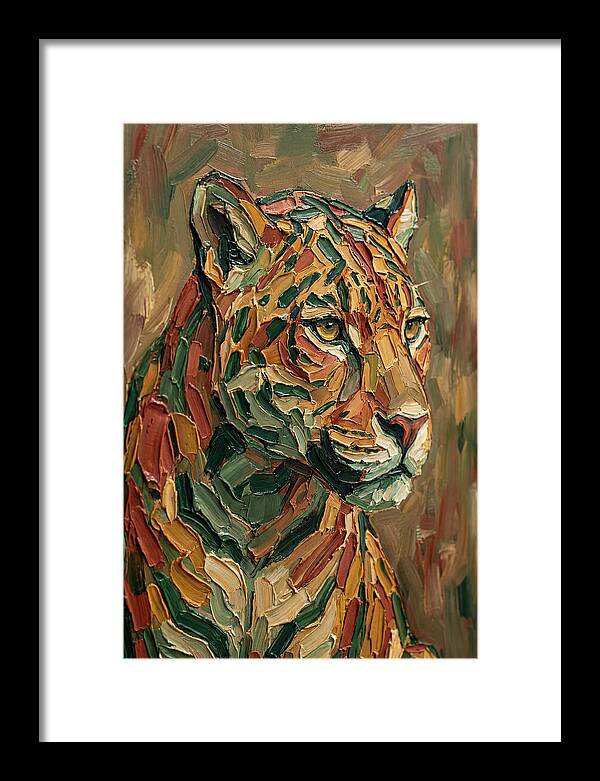 Jaguar In Vibrant Palette Knife Style